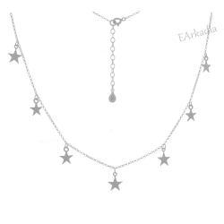 Naszyjnik choker gwiazdki srebro 925 2